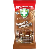 GREEN SHIELD medinių ir laminato paviršių valymo servetėlės 70 vnt
