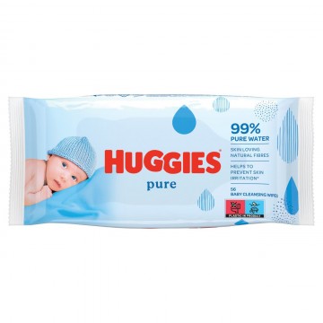 HUGGIES PURE kūdikių servetėlės 56 vnt