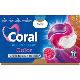 CORAL ALL IN 1 COLOR skalbimo kapsulės 15 vnt
