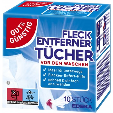 G&G FLECK ENTFERNER TUCHER drėgnos dėmių valymo servetėlės 10 vnt