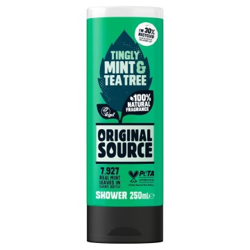 ORIG SOURCE GEL MINT + TEA TREE dušo žėlė 250 ml