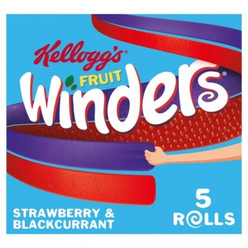 KELLOGGS FRUIT WINDERS STRAW + BLACKCURRANT vaisių skonio užkandis 85 g