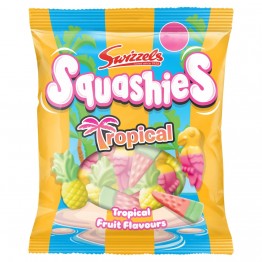 SWIZZ SQUASHIES TROPICAL tropinių vaisių skonio guminukai 100 g