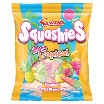 SWIZZ SQUASHIES TROPICAL tropinių vaisių skonio guminukai 100 g