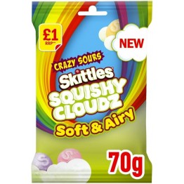 SKITTLES SOURS SQUISHY CLOUDZ kramtomi saldainiai 70 g 