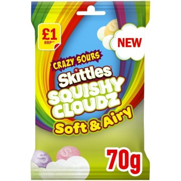 SKITTLES SOURS SQUISHY CLOUDZ kramtomi saldainiai 70 g 