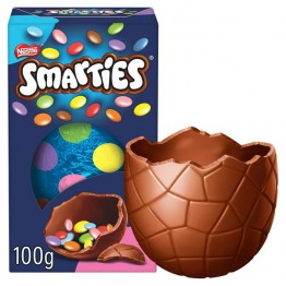 SMARTIES SMALL EGG Velykinis šokoladinis kiaušinis su žirniukais viduje 100 g