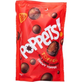 PAYNES POPPETS CHOC TOFFEE POUCH žirniukai 130 g