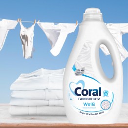 CORAL baltų ir šviesių audinių skalbiklis 1,15 l