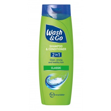 WASH & GO 2 IN 1 CLASSIC šampūnas ir kondicionierius viename 400 ml