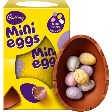 CADBURY MINI EGGS EGG Velykinis šokoladinis kiaušinis su žirniukais viduje 95 g