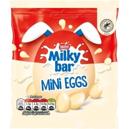 MILKYBAR MINI EGGS baltojo šokolado velykiniai mini kiaušiniai 80 g