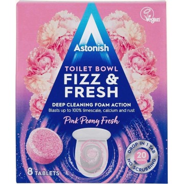 ASTONISH PEONY FRESH tualeto valymo tabletės 8 vnt ASTONISH PEONY FRESH tualeto valymo tabletės 8 vnt