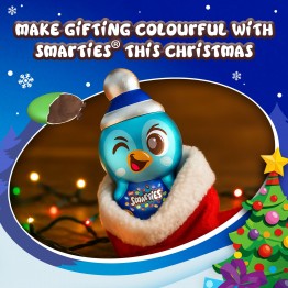 SMARTIES ICON PENGUIN šokoladinis pingvinas su spalvingais dražė 94 g