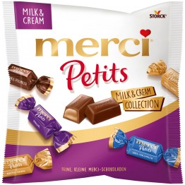 MERCI PETITS MILK & CREAM COLLECTION šokoladiniai saldainiai 125 g