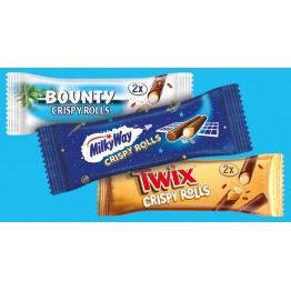 TWIX CRISPY ROLLS šokoladinis batonėlis 22,5 g