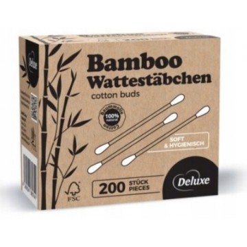 DELUXE BAMBOO ekologiški ausų krapštukai 200 vnt DELUXE BAMBOO ekologiški ausų krapštukai 200 vnt