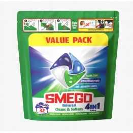 SMEGO CAPS 4IN1 CLEANS & SOFTENS universalios skalbimo kapsulės 32 vnt