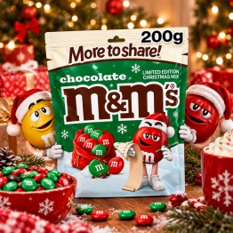 M&M'S PEANUT CHRISTMAS MIXED šventiniai šokoladiniai žirniukai 200 g