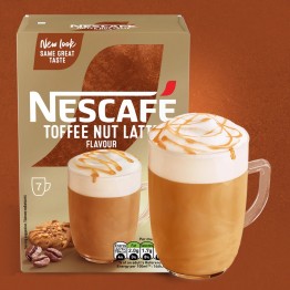 NESCAFE GOLD TOFFEE NUT LATTE tirpios kavos gėrimas 7 vnt