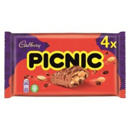 CADBURY PICNIC šokoladiniai batonėliai su riešutais 152 g
