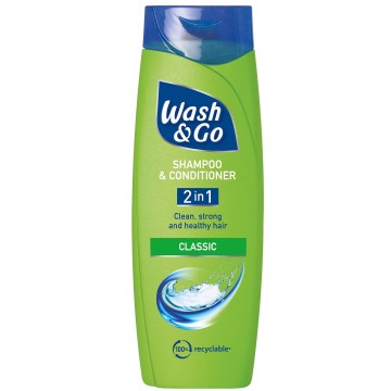 WASH&GO CLASSIC plaukų šampūnas ir kondicionierius viename 400 ml WASH&GO CLASSIC plaukų šampūnas ir kondicionierius viename 400 ml