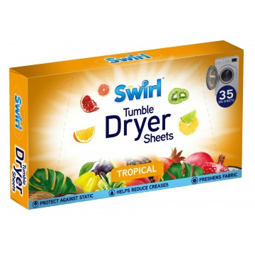 SWIRL LAUNDRY SHEETS TROPICAL džiovyklės servetėlės 35 vnt