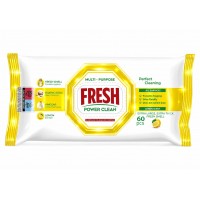 FRESH POWER CLEAN MULTI-PURPOSE LEMON SCENT universalios valymo servetėlės 60 vnt