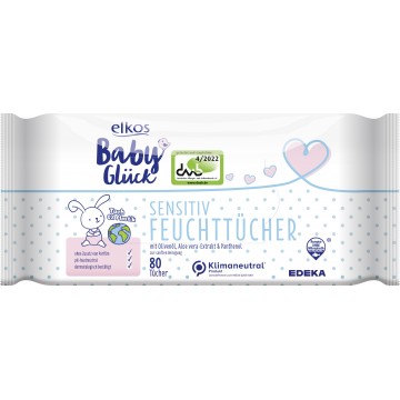 ELKOS BABY TUECHER SENSITIVE drėgnos servetėlės kūdikiams 2×80 vnt