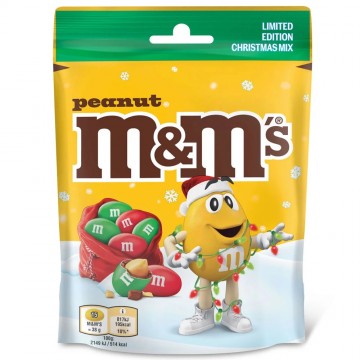 M&M'S PEANUT CHRISTMAS MIXED šventiniai dražė saldainiai su žemės riešutais 112 g