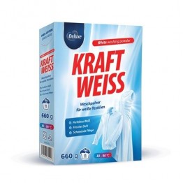 DELUXE KRAFT WEISS skalbimo milteliai baltiems audiniams 660 g