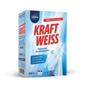 DELUXE KRAFT WEISS skalbimo milteliai baltiems audiniams 660 g