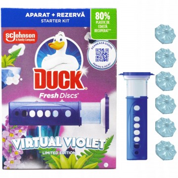DUCK WC DISCS VIRTUAL VIOLET geliniai tualeto antspaudai 36 ml