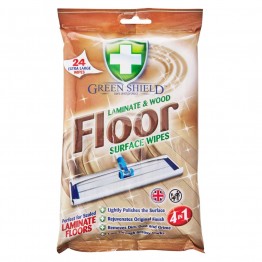 GREEN SHIELD laminato ir medinių grindų valymo servetėlės, 24vnt