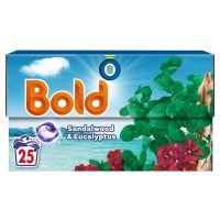 BOLD SANDALWOOD AND EUCALYPTUS universalios skalbimo kapsulės 25 vnt