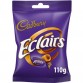 CADBURY CHOC ECLAIRS šokoladu dengti karameliniai saldainiai 110 g