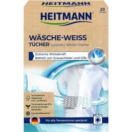 HEITMANN baltos spalvos skalbinių atnaujinimo servetėlės 20 vnt