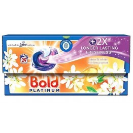 BOLD PLATINUM CITRUS 3in1 universalios skalbimo kapsulės 29 vnt