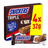 SNICKERS TRIPLE TREAT 4 PACK šokoladiniai batonėliai 128 g