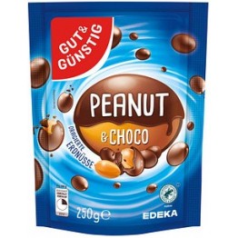 GUT & GUNSTIG PEANUT & CHOCO šokoladu dengti žemės riešutai 250 g
