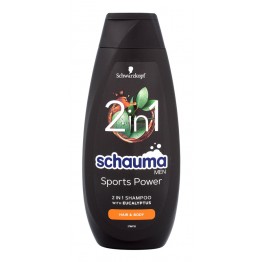 SCHAUMA SHAMPOO SPORTS POWER 2 IN1 EUKALYPTUS šampūnas plaukams ir kūnui 400 ml 