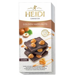 HEIDI GOLDEN ALMONDS DARK juodasis šokoladas su migdolais 80 g