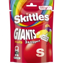 SKITTLES POUCH MED - GIANTS FRUIT vaisių skonio kramtomi saldainiai 132 g