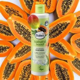 BALEA NATURAL BEAUTY dušo želė su kanapių sėklomis ir papaja 250 ml