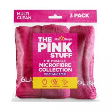 THE PINK STUFF MICROFIBRE valymo šluostės 3 vnt