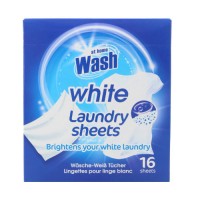 AT HOME WASH WHITE baltos spalvos skalbinių atnaujinimo servetėlės 16 vnt