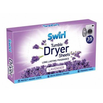 SWIRL LAUNDRY SHEETS LAVENDER džiovyklės servetėlės 35 vnt