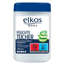 ELKOS drėgnos kūno priežiūros servetėlės dėžutėje 150 vnt