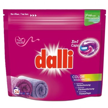 DALLI 3 IN 1 COLOR skalbimo kapsulės spalvotiems audiniams 24 vnt