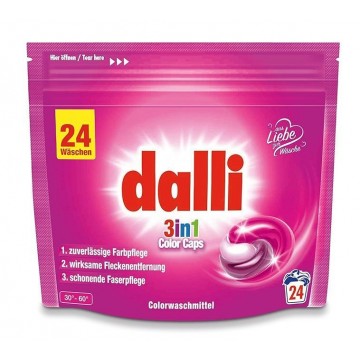 DALLI 3 IN 1 COLOR skalbimo kapsulės spalvotiems audiniams 24 vnt